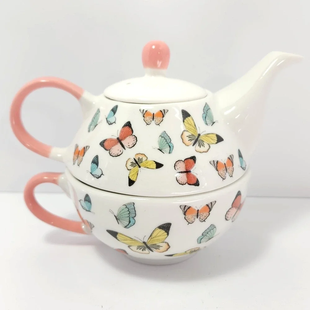 Elum‎ Designs Tea For One Set Cup and Teapot Butterflies